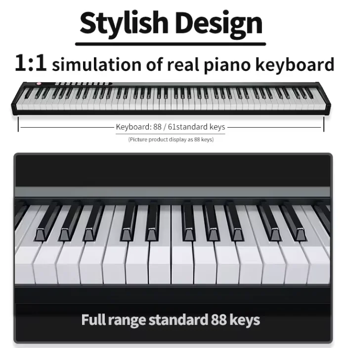 Chinese Digital Piano BX1A With Double HI-FI Stereo Speakers Lossless Sound Quality 3D Surround Sound And Stylish Design