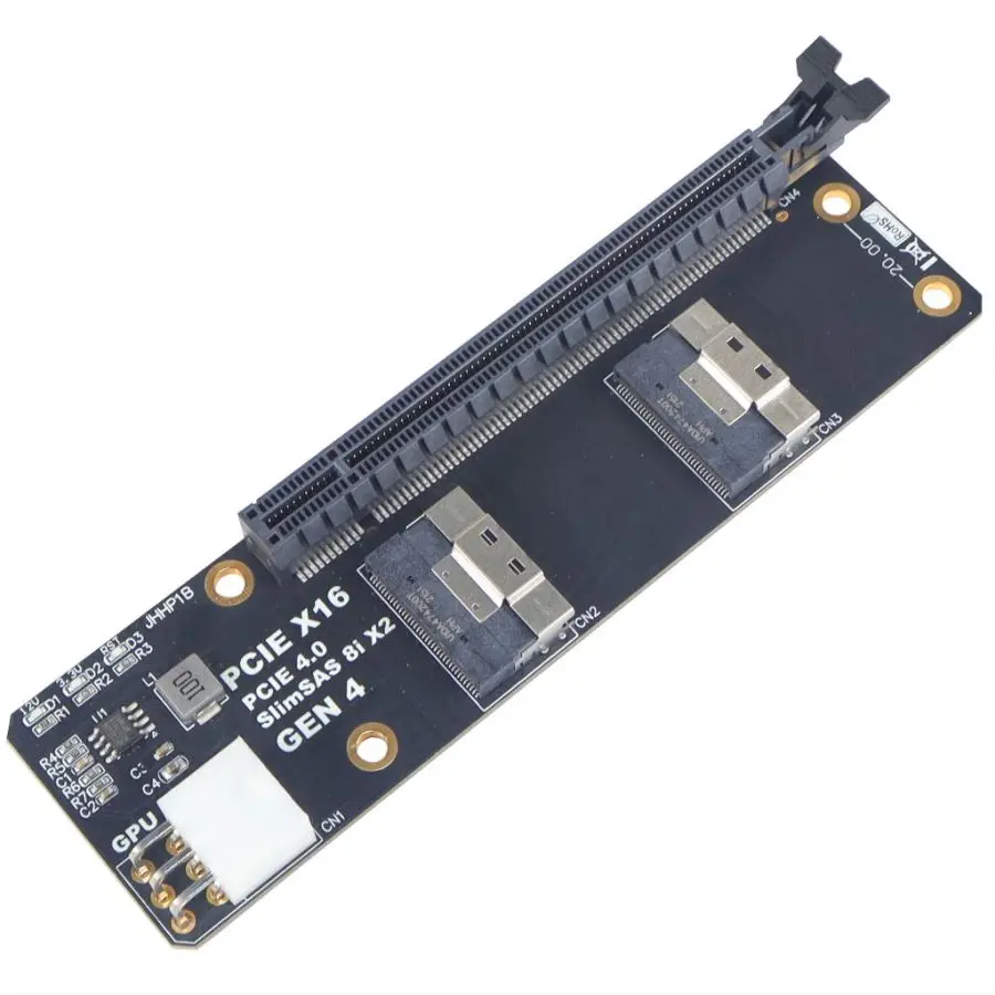 FEICHAO 2-портовый адаптер SlimSAS 8i x2 to PCIe4.0x16 плата адаптера SFF8654 карта