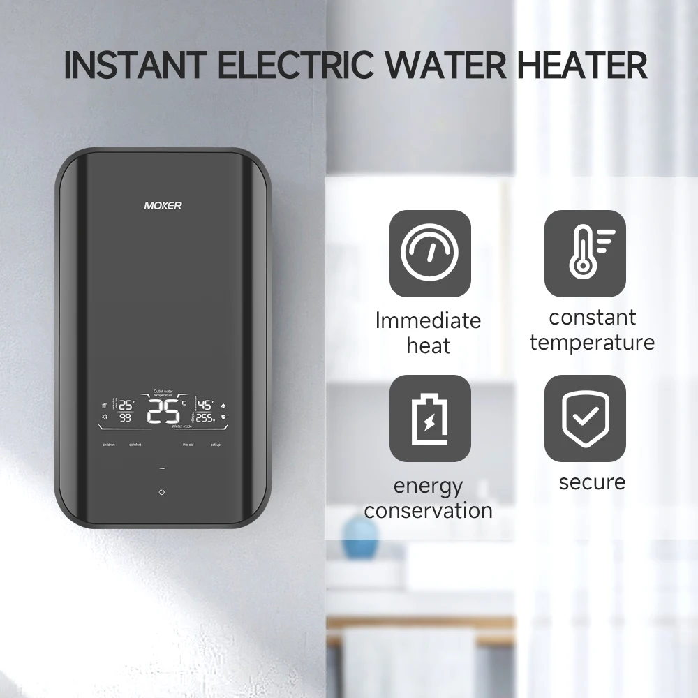 Professional 8800W 12KW Tankless Water Heater Instant Electric Geyser Bathroom Home Hotel Sink Kitchen Electric Shower Heater