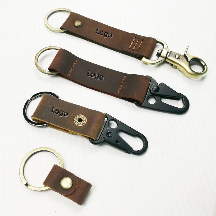 Genuine Leather Car Keychain For Toyota Jeep Handmade Premium Metal Key Ring Accessories With Logo Present for Man and Woman