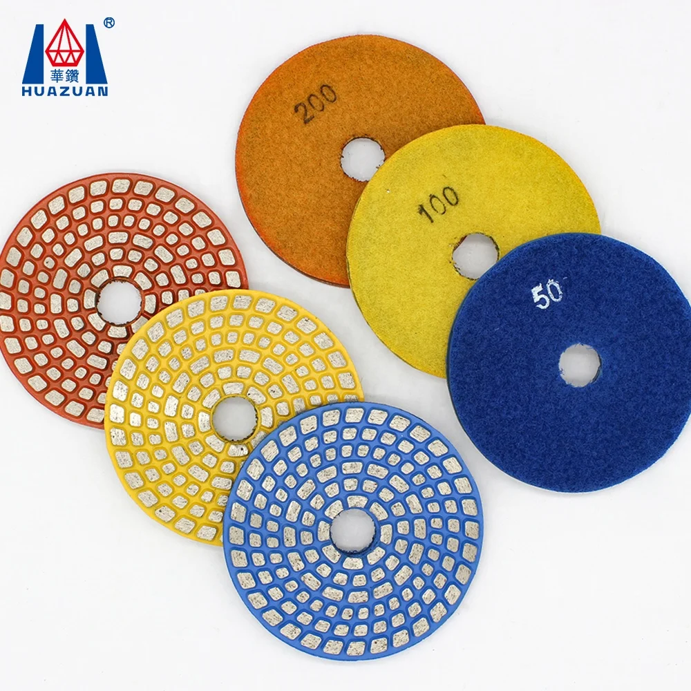 Huazuan D125mm diamond polishing pads for marble, granite grinding