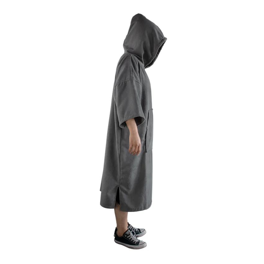 Custom Color Embroidered Logo Adult Microfiber Towel Surf Poncho Hooded