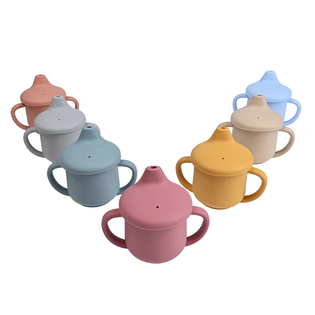 Food Grade Silicone Baby Cup with Straw Reusable Kid Water Bottle Durable Rubber Snack Lid Training for Toddler
