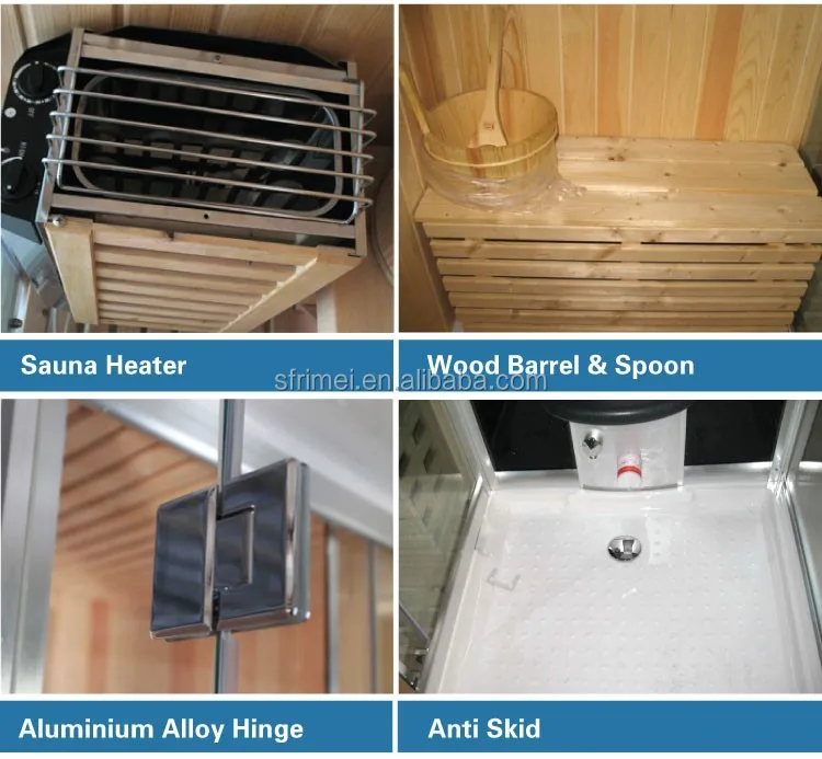Cheap price dry sauna bath and wet steam bath combined room sauna box steam bath K-7121