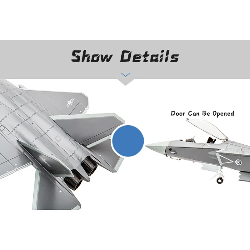 Hot Sale Fighter Diecast Model Alloy Mini Aircraft Toys 1/72 Scale J-31 fighter Jet Models