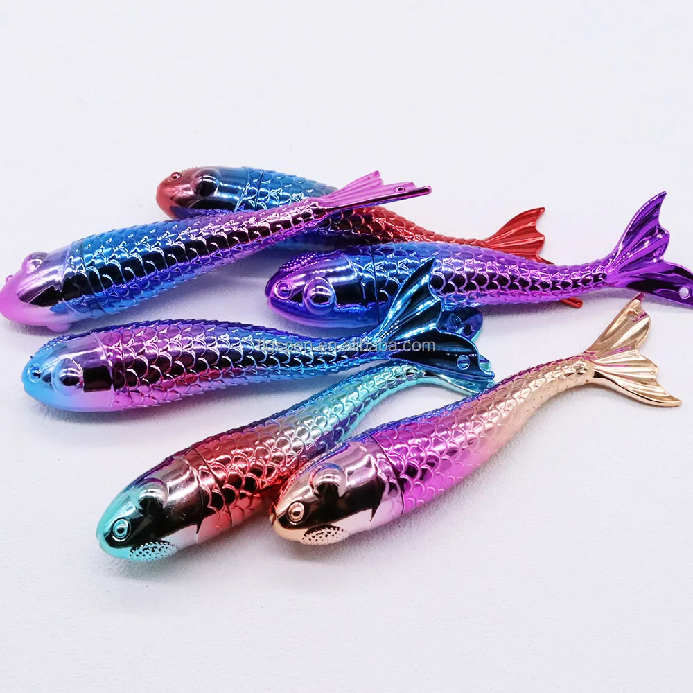 2024 Kawaii Small goldfish shape color UV plating pen body wholesale plastic highlighter ink fluorescent marker pen
