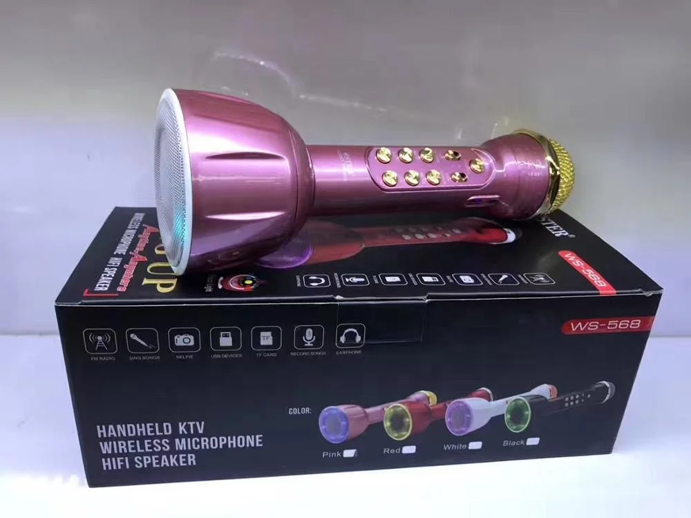  WS568 WSTER Поддержка USB TF карта fm-радио с дискотечным светом хорошее качество микрофон динамик