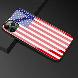 Hot Selling Creative National Flag Design Tempered Glass+TPU Phone Case For iPhone 13 13 Pro Max