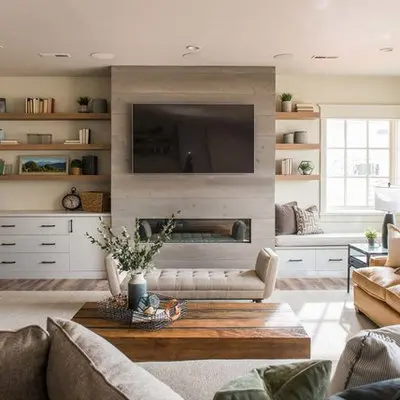 Ready Assembled Luxury Modern Living Room White Wooden Stand TV Cabinets