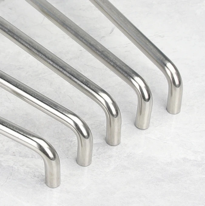 Hoone Furniture Hardware Round Bar Kitchen Solid Stainless Steel Drawer Handles Cabinet Handles