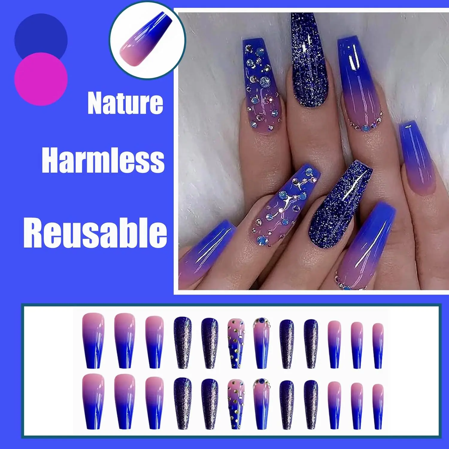 Colorful Leopard Print French Tip Press on Nails Almond Medium Length Matter False Nails With Sticky Tabs Full Cover Artificial