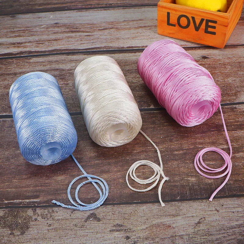 RongMeiXuan 2.5mm 125g pp polypropylene rainbow crochet yarn for hand knitting hat summer cool thread