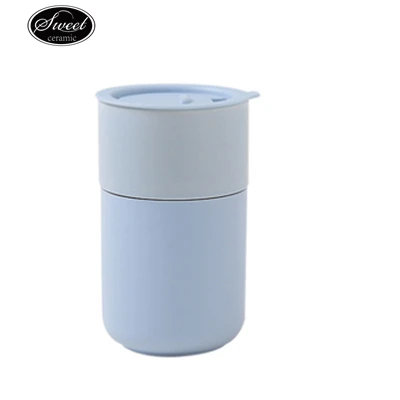 Popular 280ml Ceramic Coffee Travel Mug with Lid Silicone  Custom logo coffee mugs popular gift ceramic cups