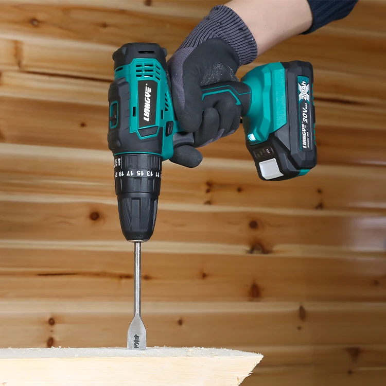 Rechargeable Lithium Battery 18V 20 Volt Cordless rechargeable battery powered drill set with 3.0A fast charger