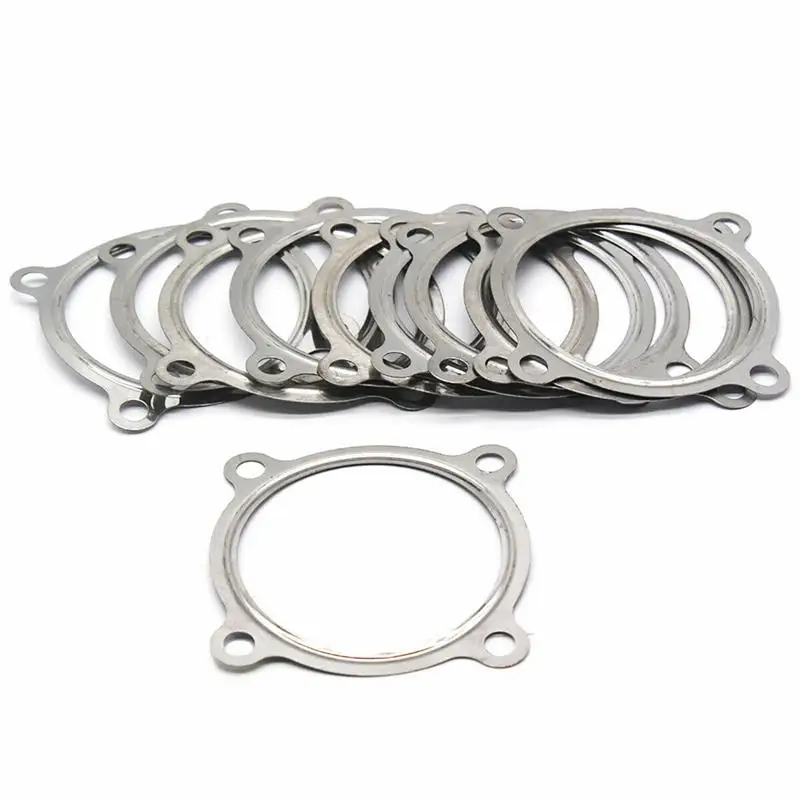 10PCS /Set Stainless steel automotive parts GT3582R GT35 2.5-inch 4-bolt Turbine Exhaust Lower Pipe Flange Gasket Universal