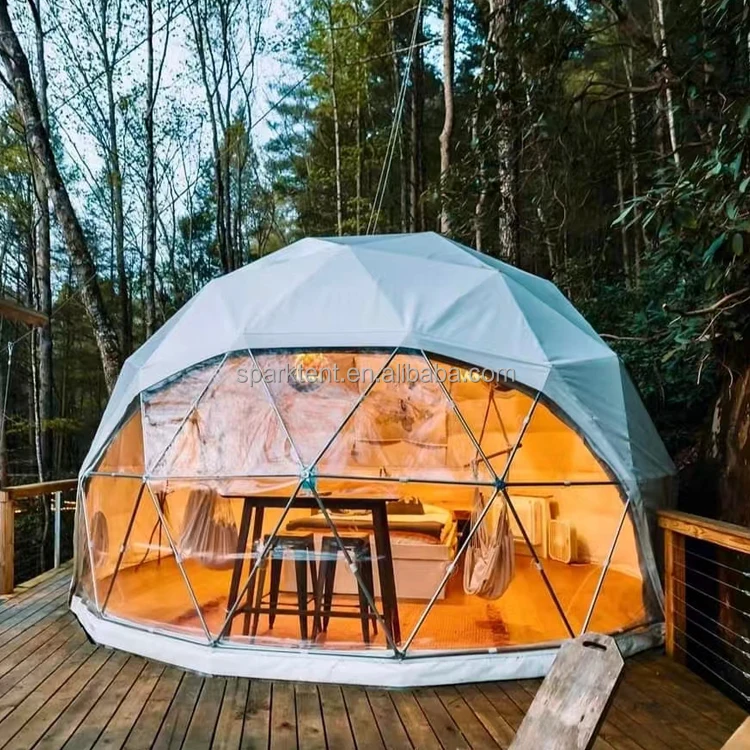 Luxury waterproof glamping geodesic dome hotel tent / 6m dome tents house