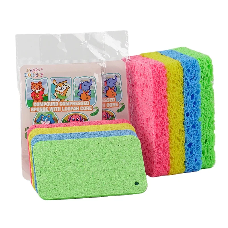 compressed cellulose sponge Biodegradable Dish Washing Sponges Strong water absorption Kitchen Cleaning Cut-Outs DIY for Kids