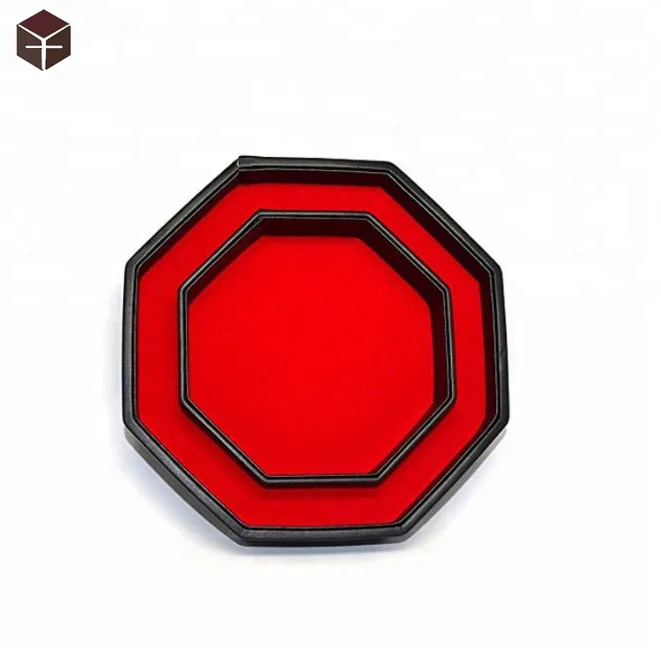 Custom logo polyhedral hollow black dragon dice tray for Playing Indoors