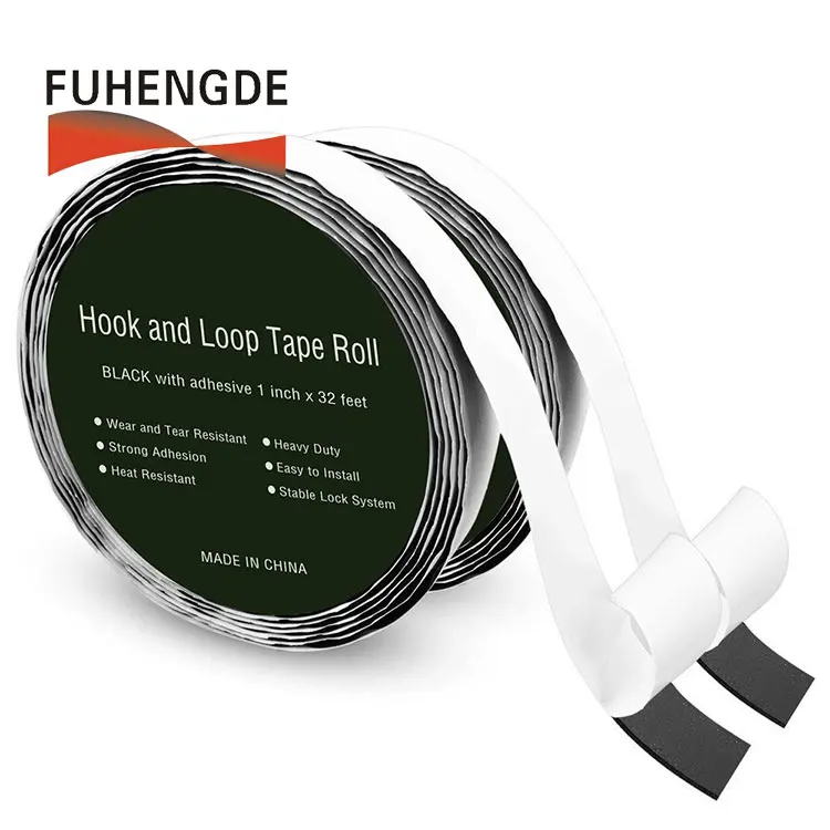 Self Adhesive Hook And Loop Tape OEM Double Sided Width 15 mm 25 m/roll Custom Size  Straps