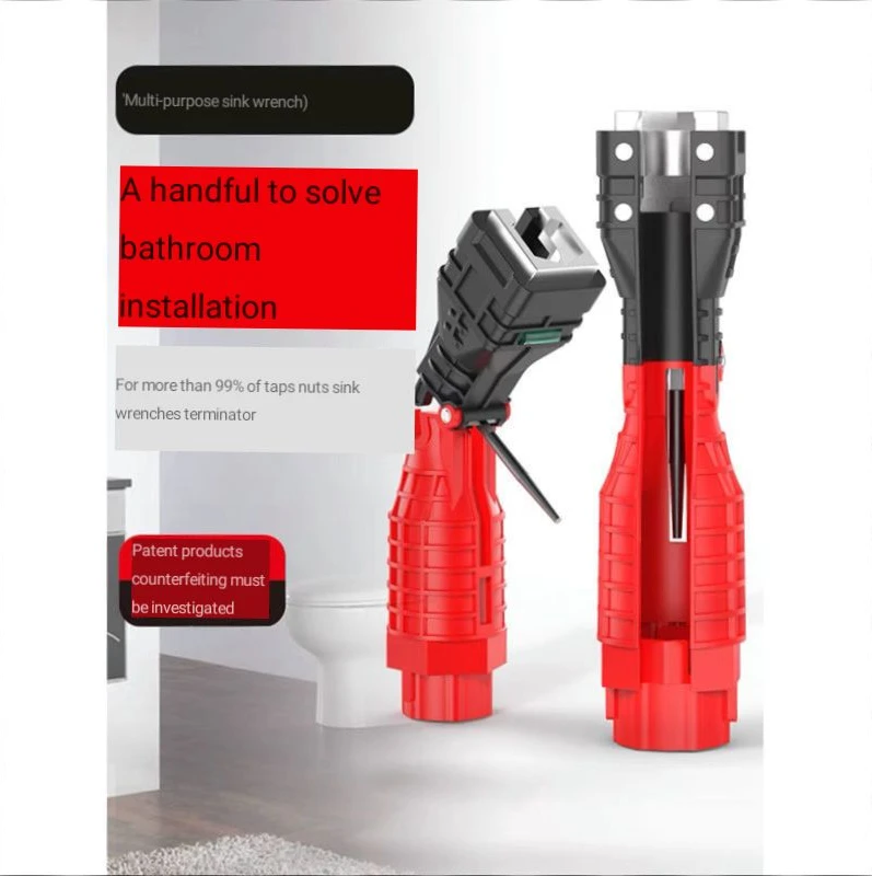 Multifunctional Bathroom Wrench Plumbing Sink Installer Tool Household Bathroom Water Pipe Wrench Sink Repair Wrench Angle