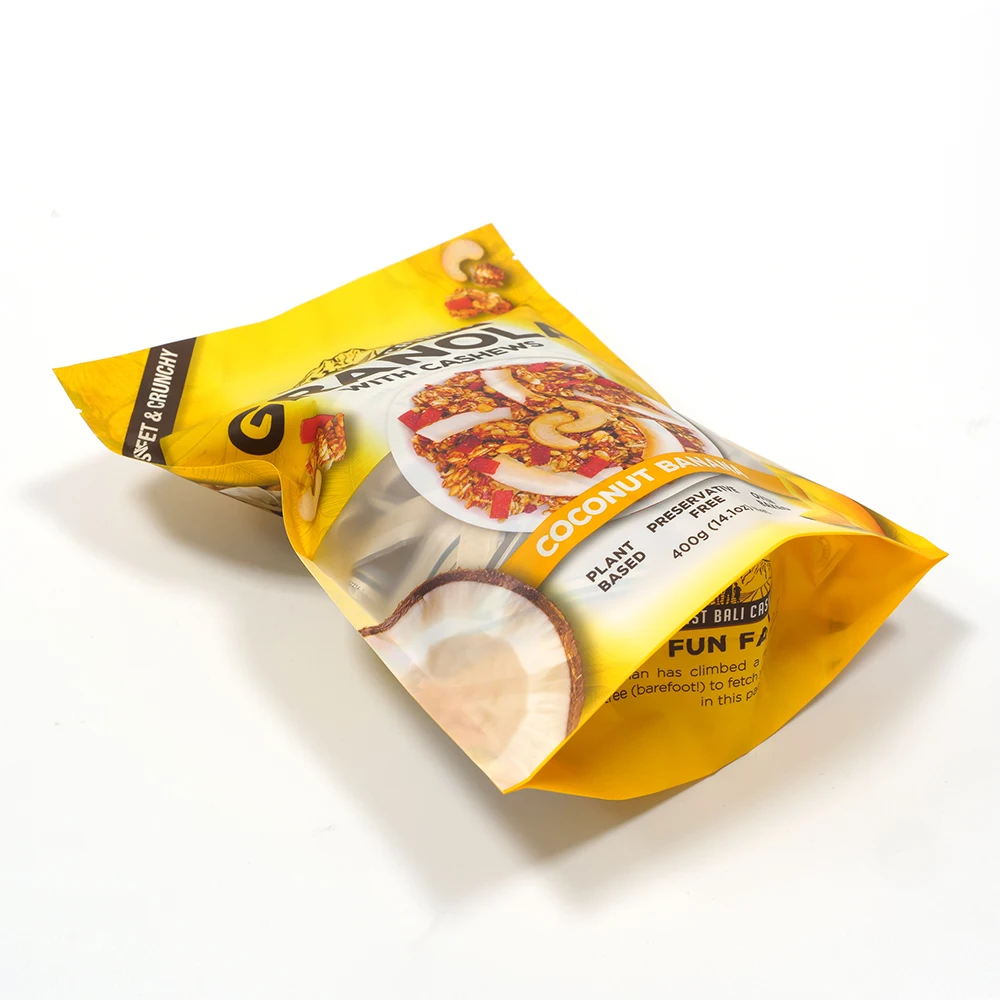 
Custom Printing Pouch zip-top Biodegradable Corn Starch Compostable Food Container Sachet for snacks 