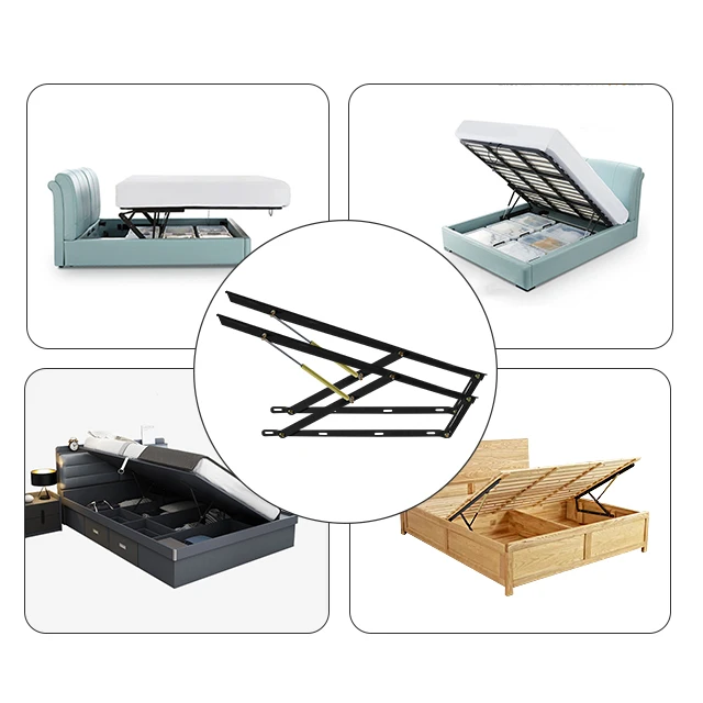 Furniture bed lift mechanism 150cm gas piston Lift Up Storage Bed Bracket Frame Hydraulic Hinge