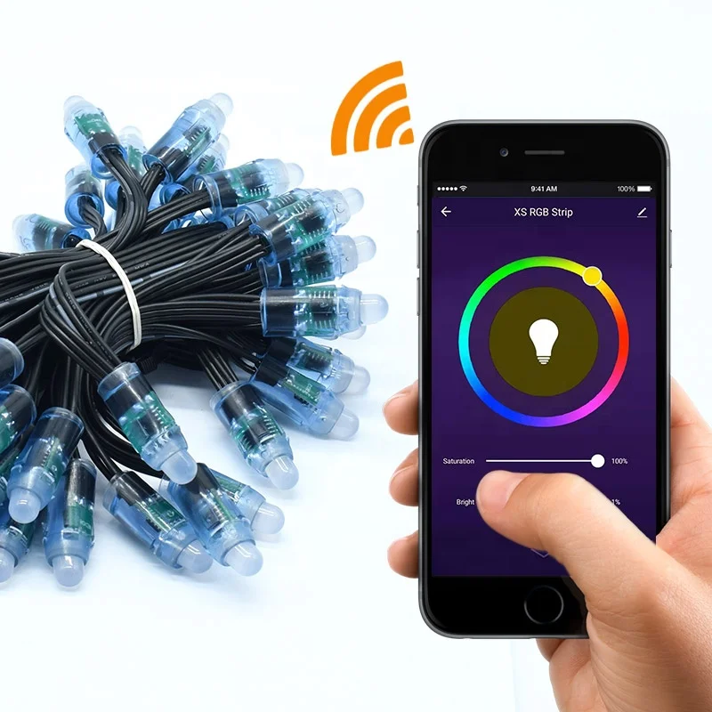Умная гирлянда IP65 с Wi-Fi Рождественская светодиодная украшение на елку окно дом музыка голосовая синхронизация google