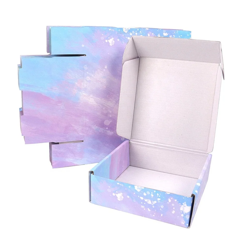 Custom printing color ecommerce parcel delivery postal carton mailer hard cardboard packing box with compartments
