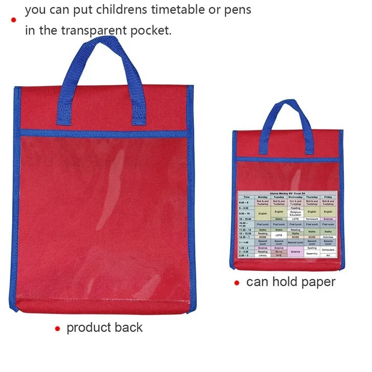 Kindergarten Children 600dpvc Transparent School Hand Tote Bag Toy Storage Textbook Stationery Mother Organizer Box Book Pouches