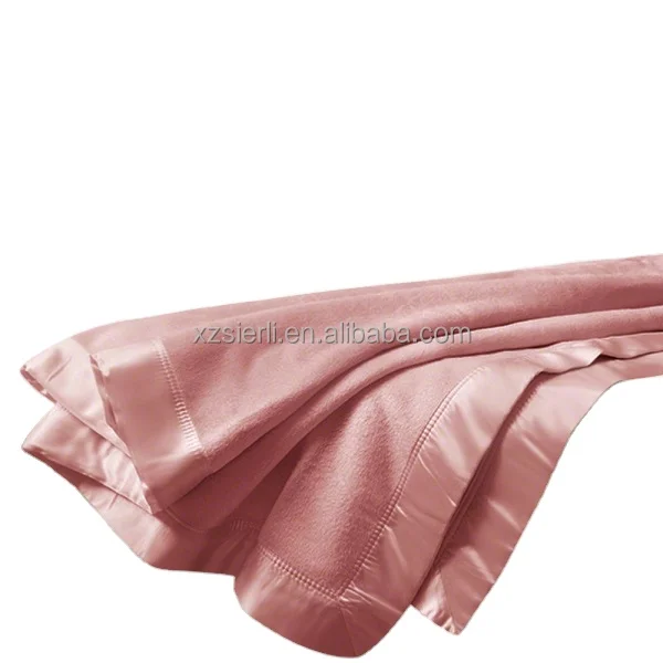high quality luxury OEKO 100% percent Silk Blanket with Silk Satin Border