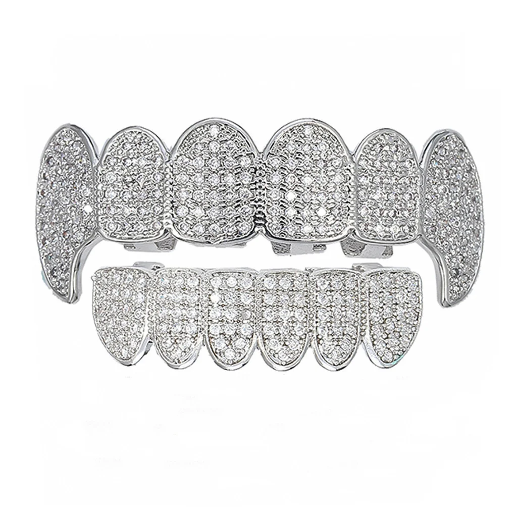 Custom VVS Moissanite Lab Natural Moissanite Hip Hop Teeth 925 Silver Grillz Diamond Teeth