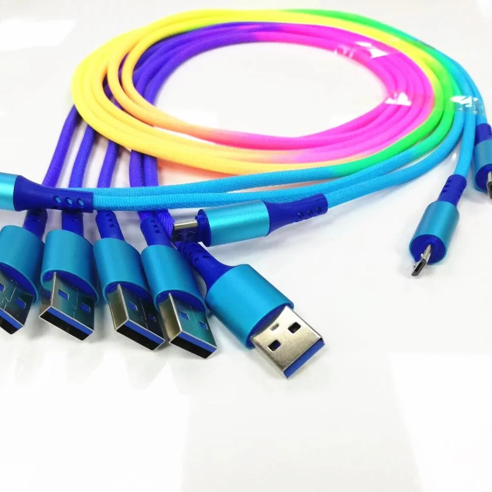 OEM нейлоновый Плетеный красочный мобильный телефон Аксессуары usb c кабель 5A телефонные кабели 3A быстрое зарядное устройство для