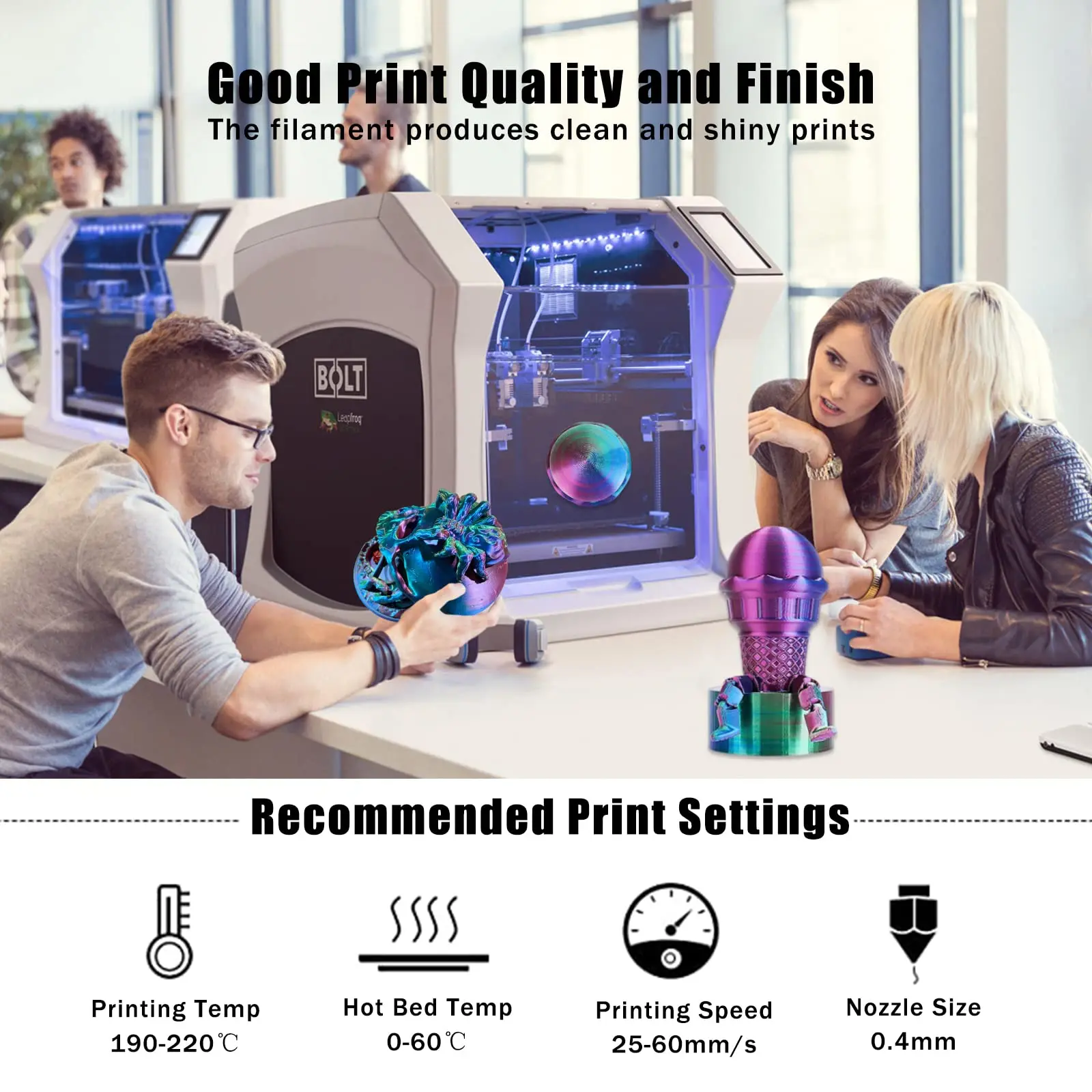 Plastic Rods filament 3d printer pla 1kg/roll, 1.75mmPrinting supplies 3d Printing  Silk PLA PETG ABS  3D printer filament