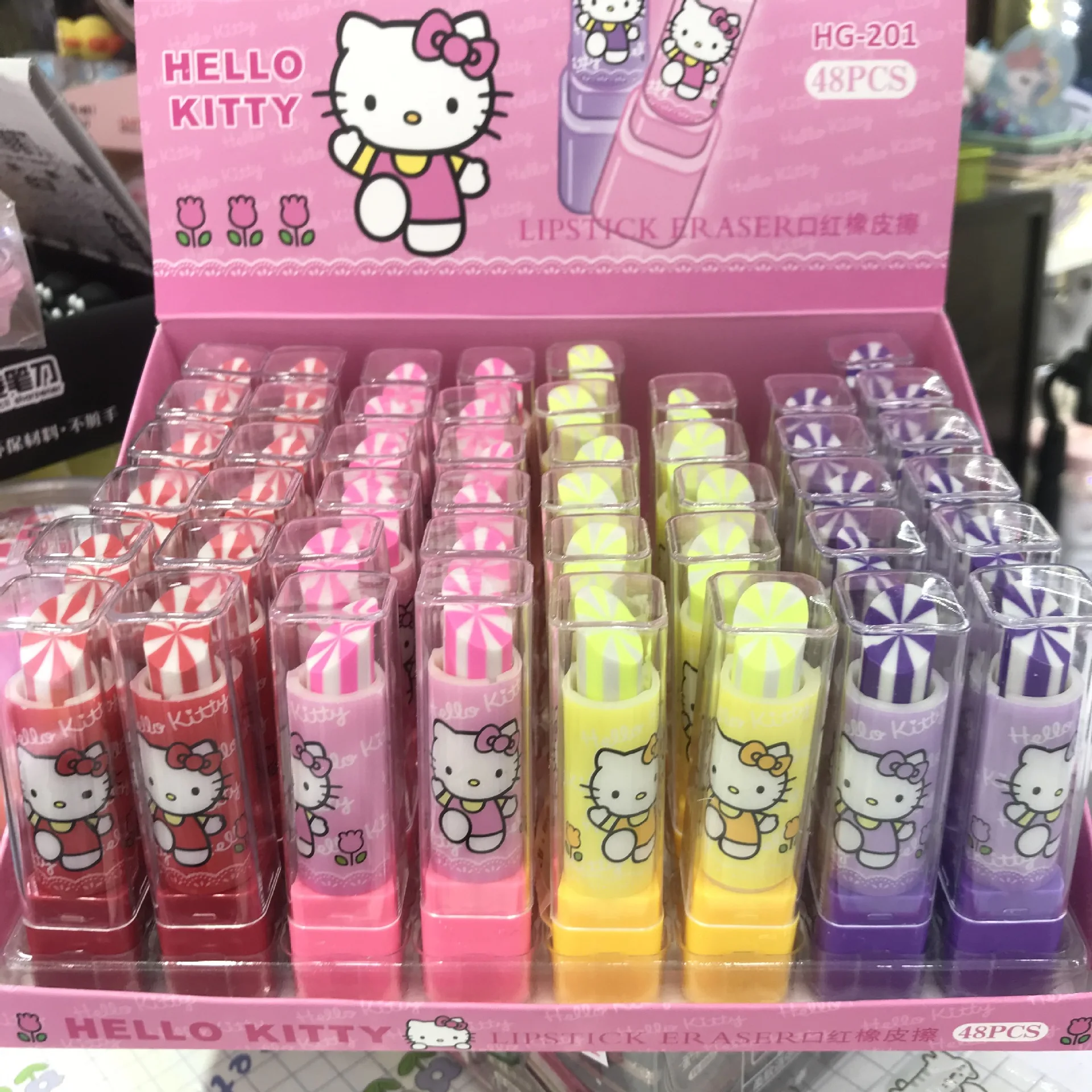 School Stationery Melody Lipstick Eraser, Lipstick Kuromi Eraser, Cartoon anime Princess lipstick eraser