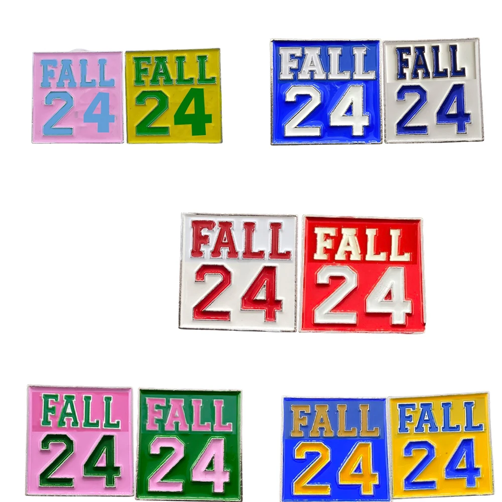 Latest Brooch Designs Cloth Decoration 1 Inch Size Sorority SPR22 Broach Square SPR 22 Pin Spring 22 Brooch