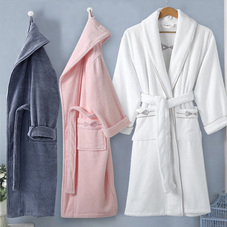 Unisex Terry Cloth Bathrobe 100% Long Staple Cotton Hotel/Spa Robes - Classic Bath Robes For Men or Women