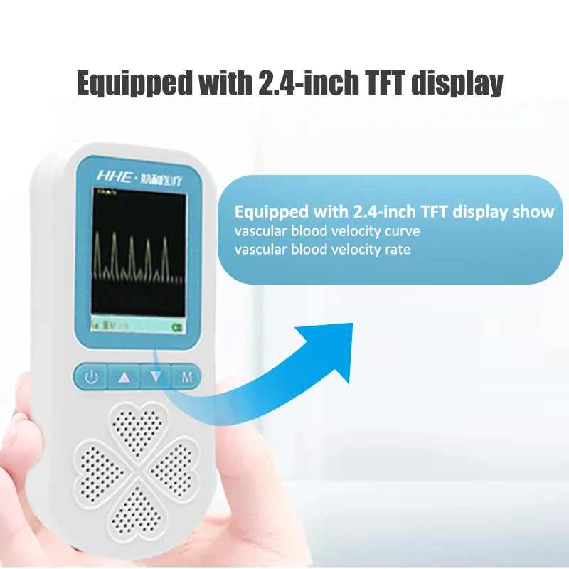 9.0 MHz Probe Portable Medical Veterinary Vascular Doppler Ultrasound Cold Animal VAT Pet Disease Detection Veterinary Monitor