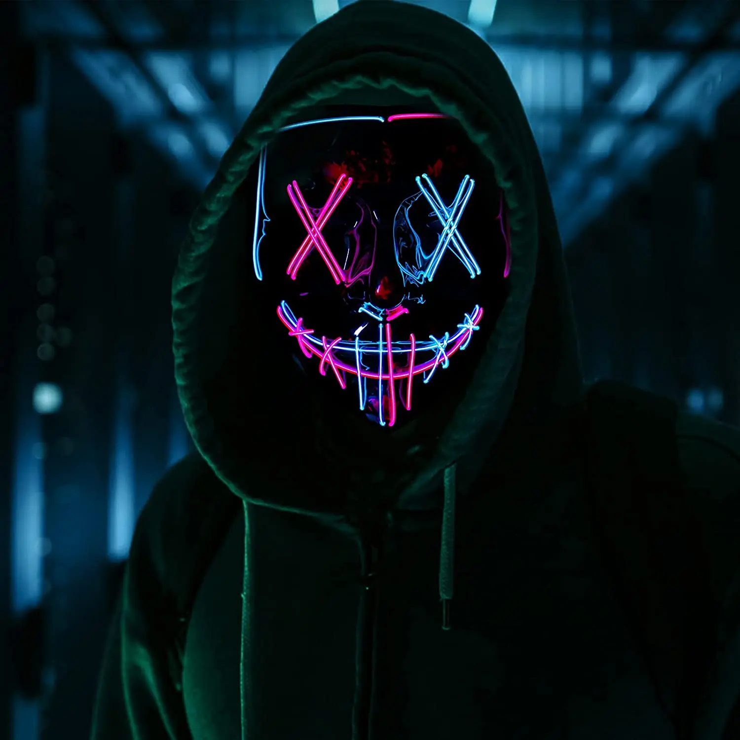 Factory Wholesale Light up Mask Scary Mask for Halloween Festival Party