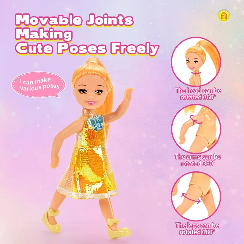 5 Inch Clothes Changing Mermaid Doll Small And Cute Movable Joints Portable Sweet Fashion Girl Gift Dolls Toys For Kids