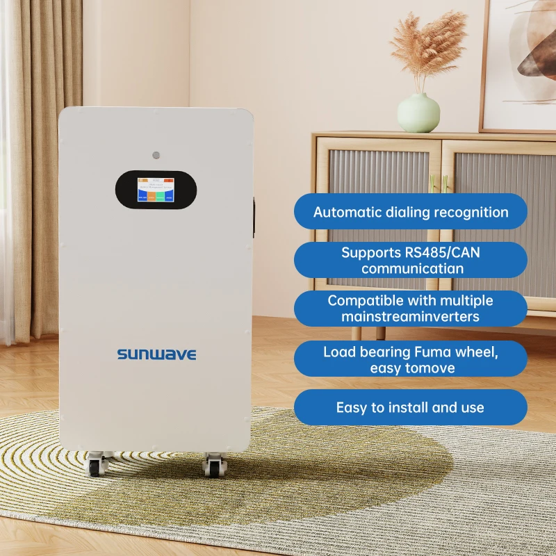 Sunwave Oem Odm Wall Mount Lithium Battery 51.2v 10.55kwh 16.08kwh With Wifi For Solar Panels