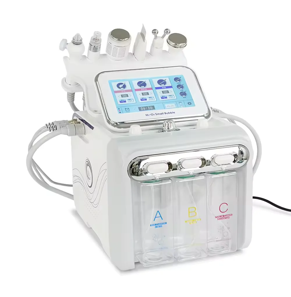 Newest Face Cleaning Vacuum Salon Essential Care Water Jet Peel Hydro Hydra 6 In 1 Hydrogen Oxygen Facial Beauty Machine