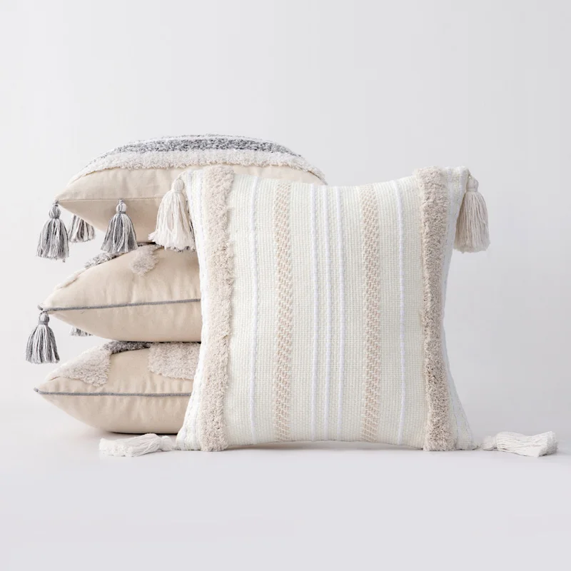 Boho Decor Luxury Cotton Cushion Covers Macrame Pillow Case Tufted Dakimakura Home Decor Tassel Throw Pillows Decorative Pillow