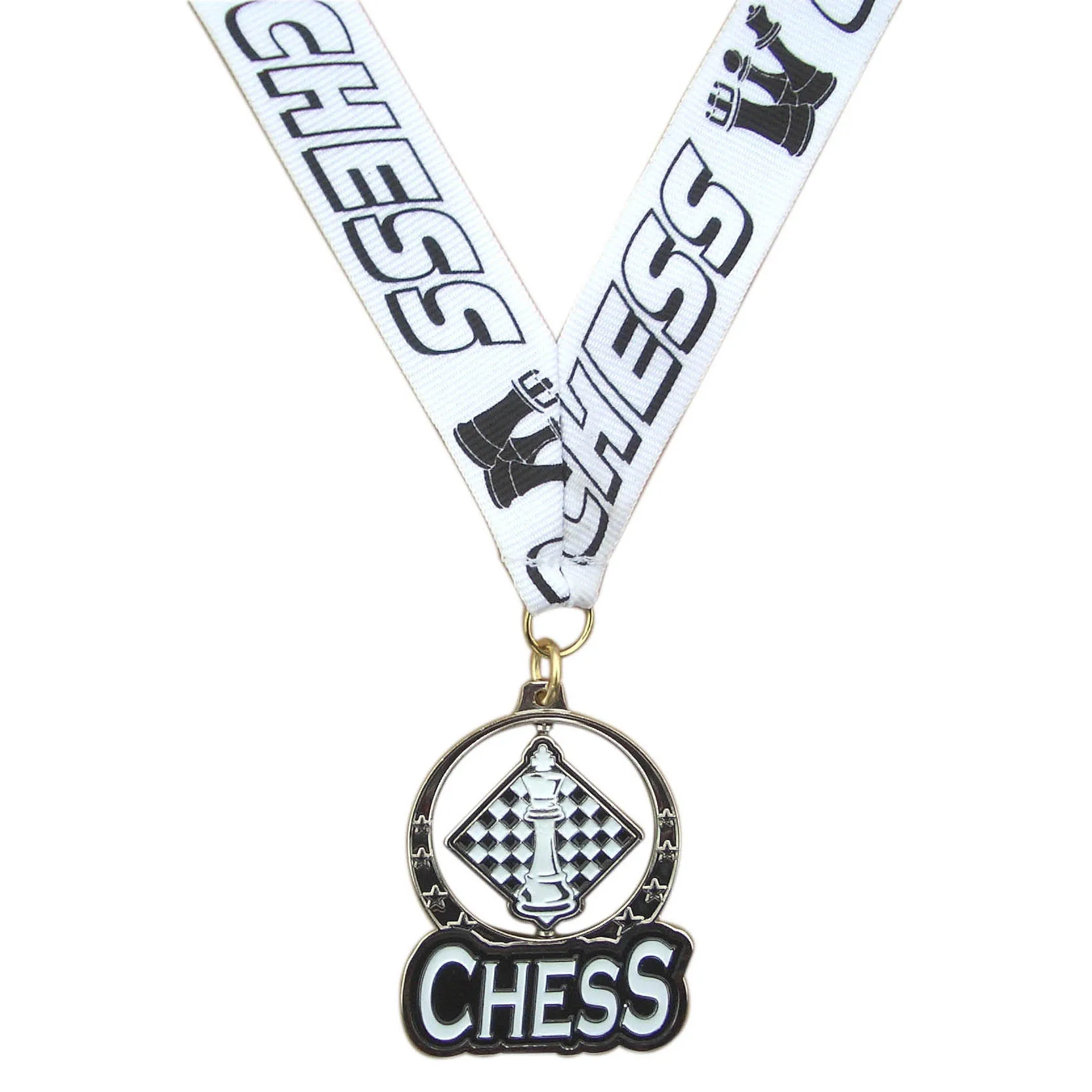 Spinning Chess Medal on Ribbon