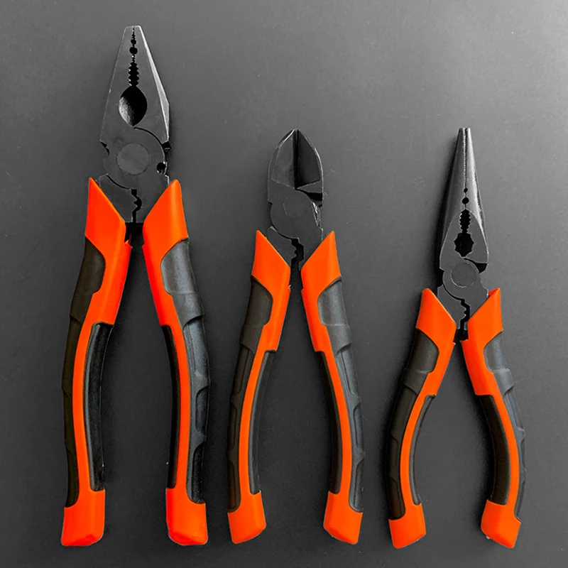 Wholesales Casting tiger Handle Wire Cutting Combination Household Hardware Tools Clamp Needle-nose Diagonal Pliers