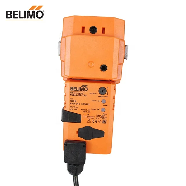 Belimo NV24A-MP-TPC Globe valve actuator 1000 N AC/DC 24 V MP-Bus 150 s (90...150 s) Stroke 20 mm IP54 Terminals with cable
