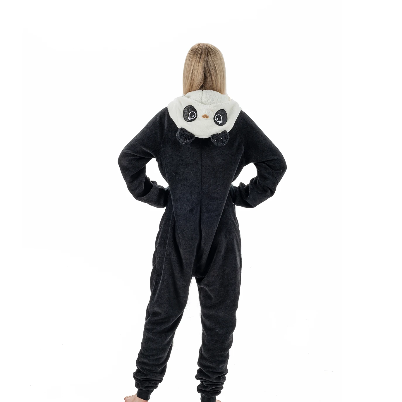 Adult Animal Panda Costume Women Flannel Sleepwear Pajamas Adult Animal Onesie Pajama