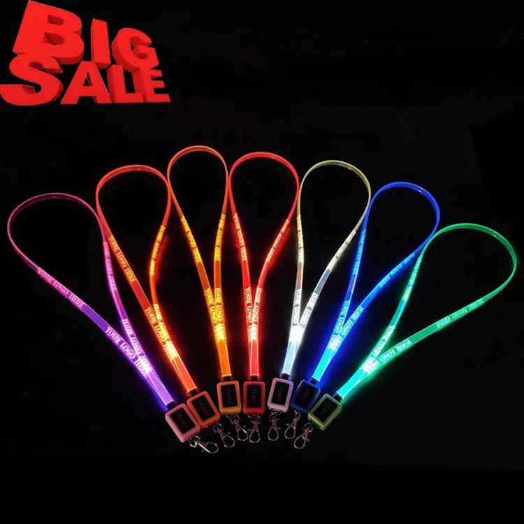 
Newest Product Led Flashing Light Up Logo Led Flashing Lanyard 