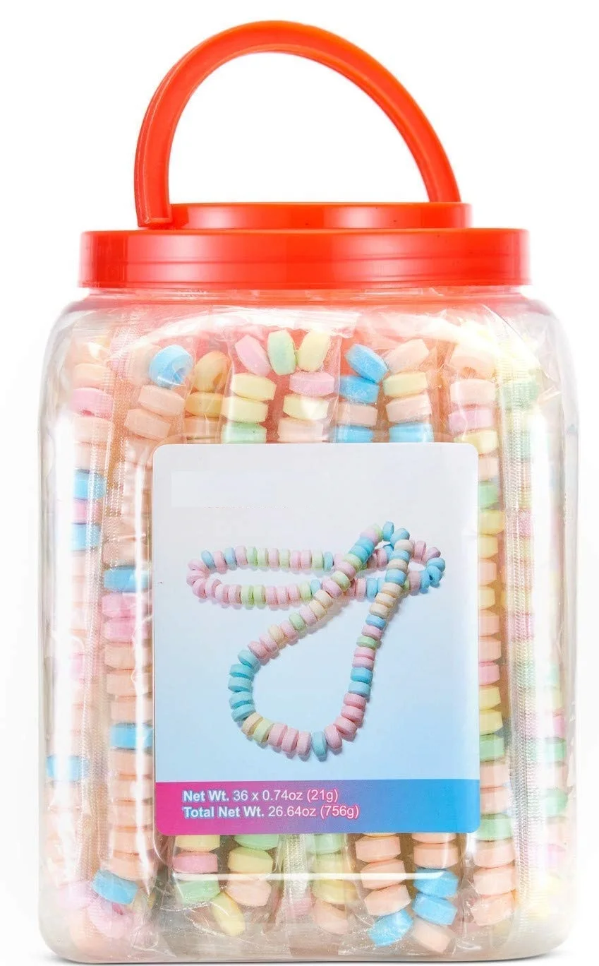 Cartwheel Confections 21g*36 Individually Wrapped Candy Necklaces and 12g*48 Individually Wrapped Candy Bracelets