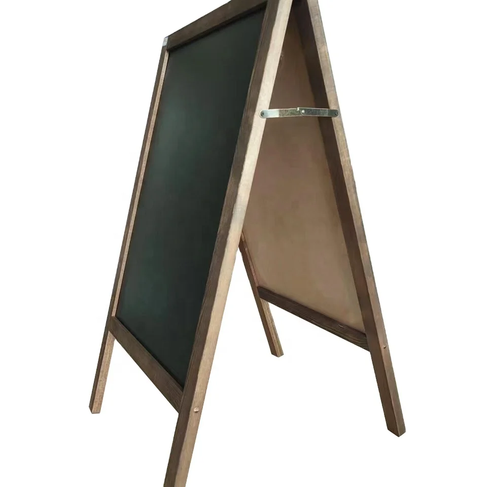 Custom Logo Double Sides Wooden Chalkboard Sign A Frame Restaurant Message Blackboard