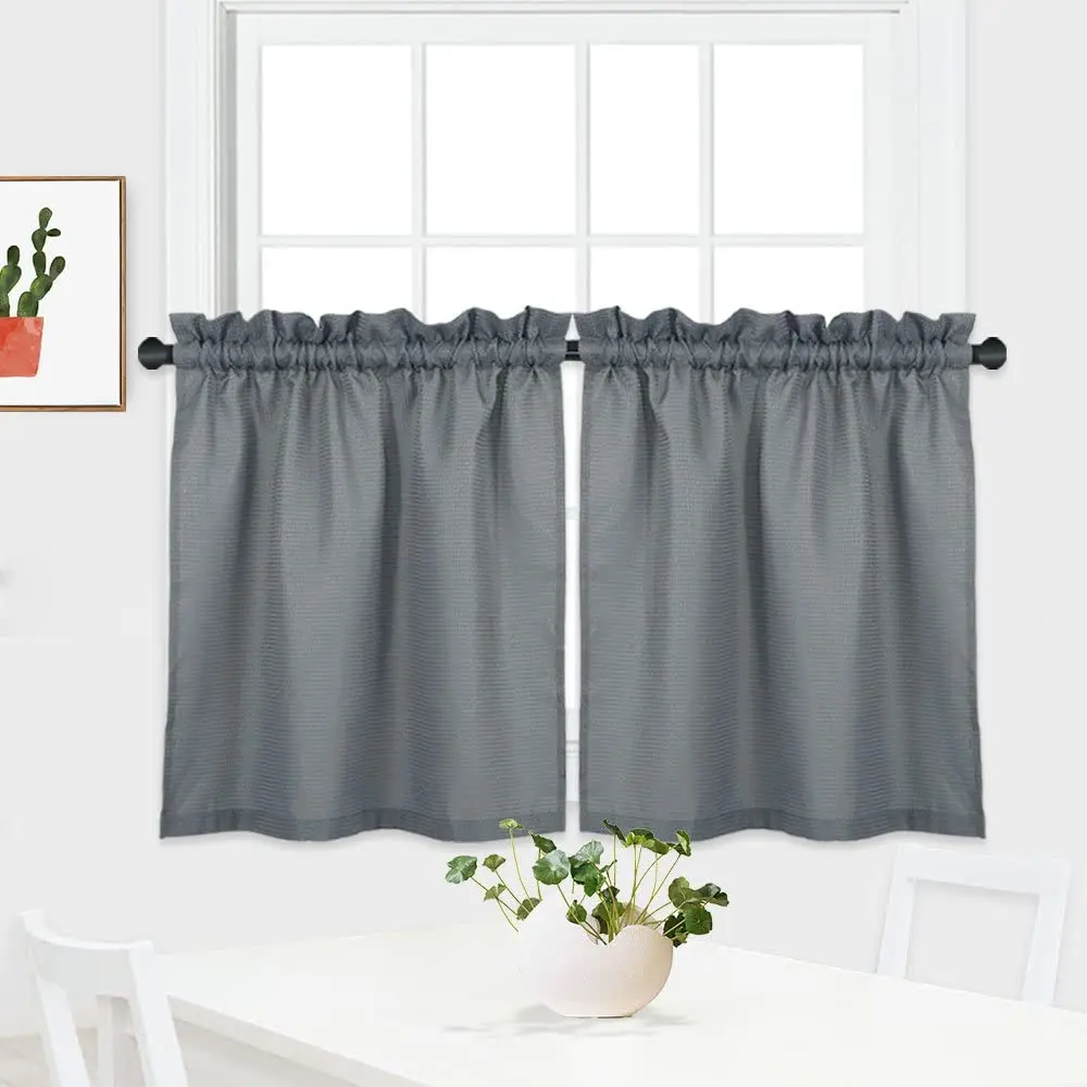 
Waffle woven texture layered curtains, customized waterproof half curtains suitable for bathroom cafe curtains/ 